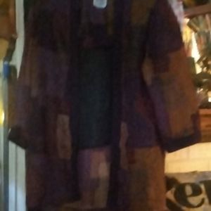 14 pet. Burq. Print open front Top Vintage(tdb6)
